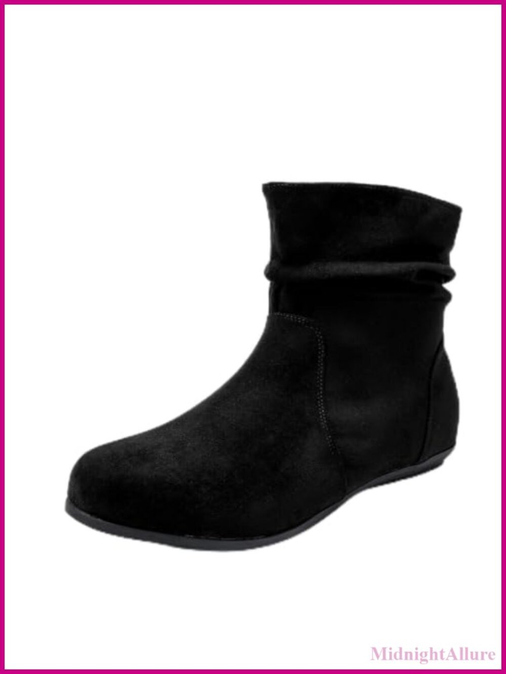 Women's Wide Width Low Heel Ankle Boots with Side Zipper
